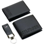 Tommy Hilfiger Gift Set Wallet Keychain Card Holder Black Men